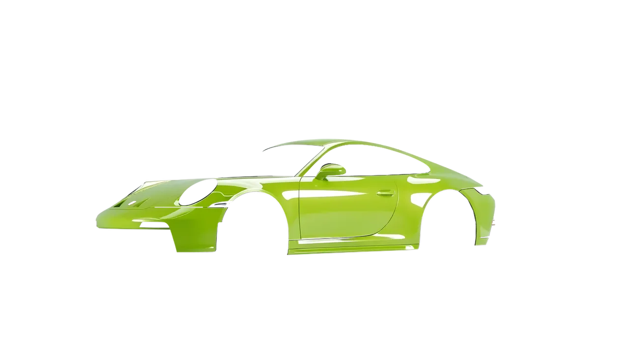 Porsche 911 GT3 Touring 2024 wrapped in Surge Green Gloss (KPMF K75438), front three-quarter view