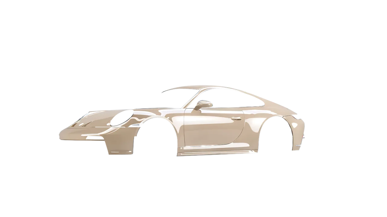 Porsche 911 GT3 Touring 2024 wrapped in Taxibeige Gloss (ORACAL 970RA-809G), front three-quarter view