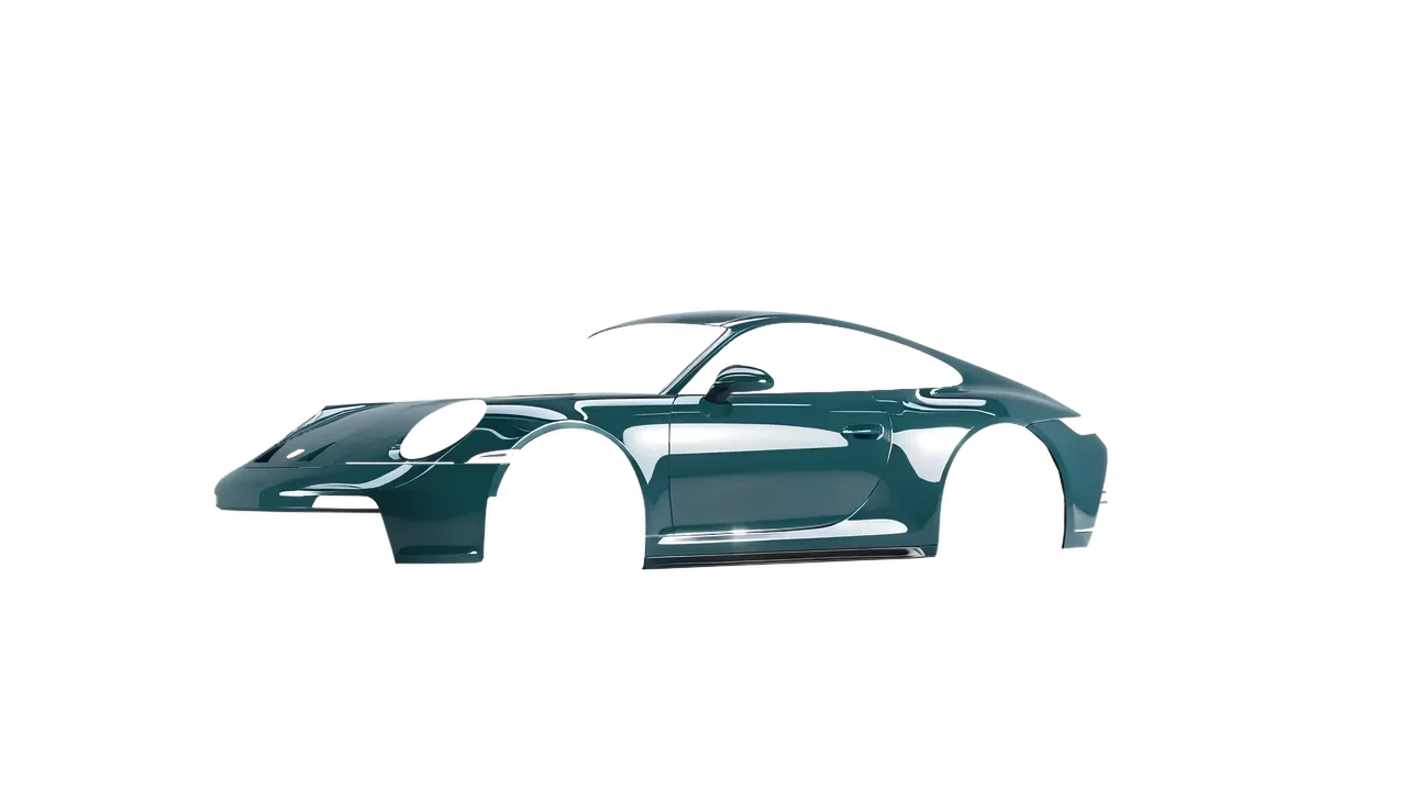 Porsche 911 GT3 Touring 2024 wrapped in Tidal Teal Gloss (KPMF K75413), front three-quarter view