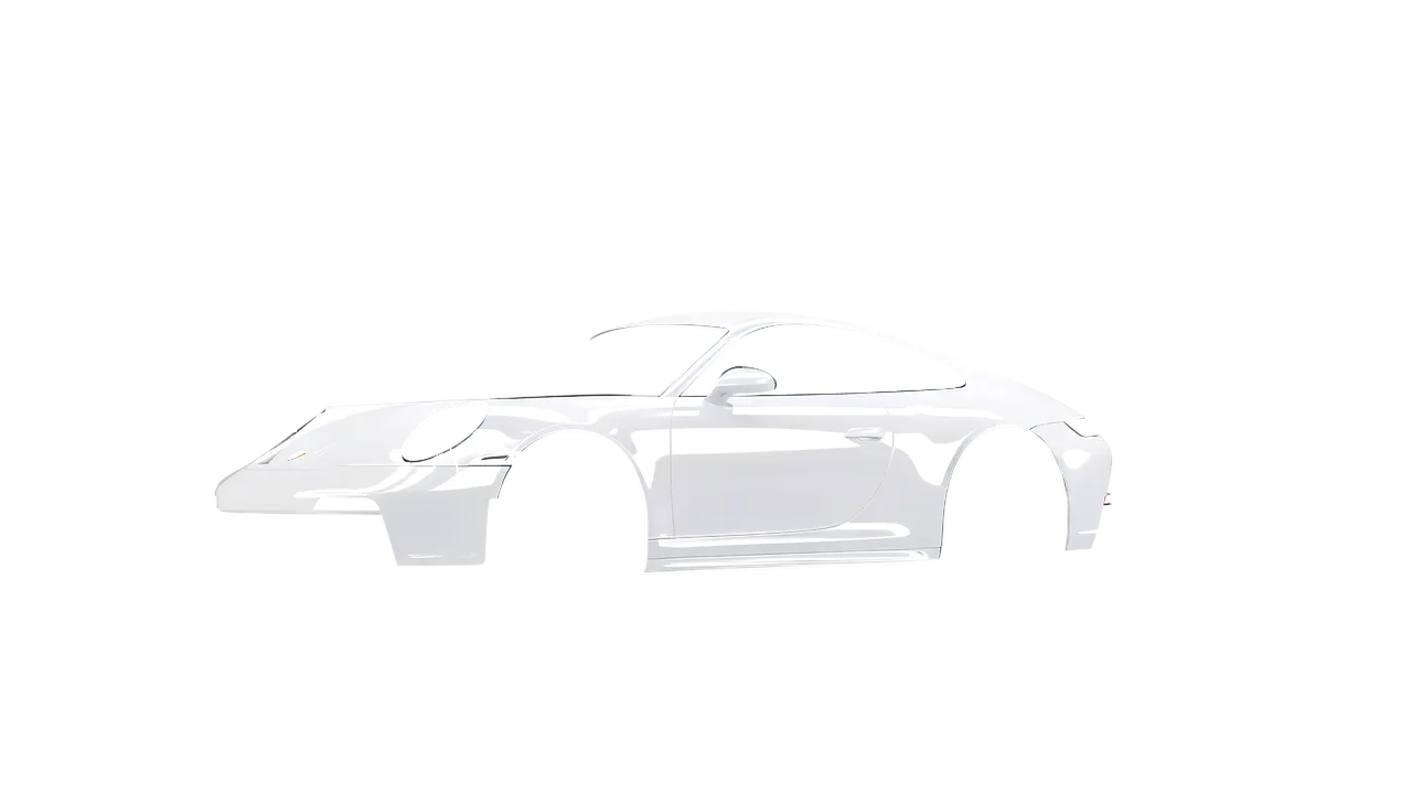 Porsche 911 GT3 Touring 2024 wrapped in White Gloss (ORACAL 970RA-010G), front three-quarter view