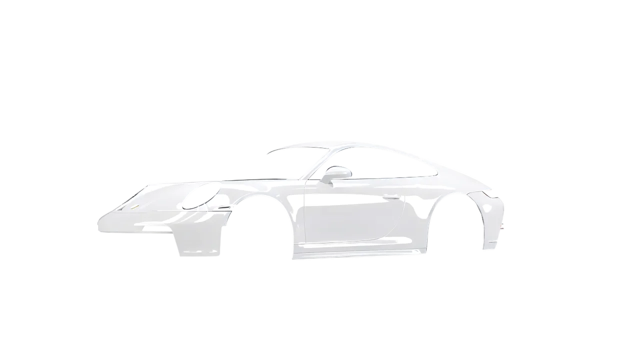 Porsche 911 GT3 Touring 2024 wrapped in White Gloss (KPMF K88011), front three-quarter view