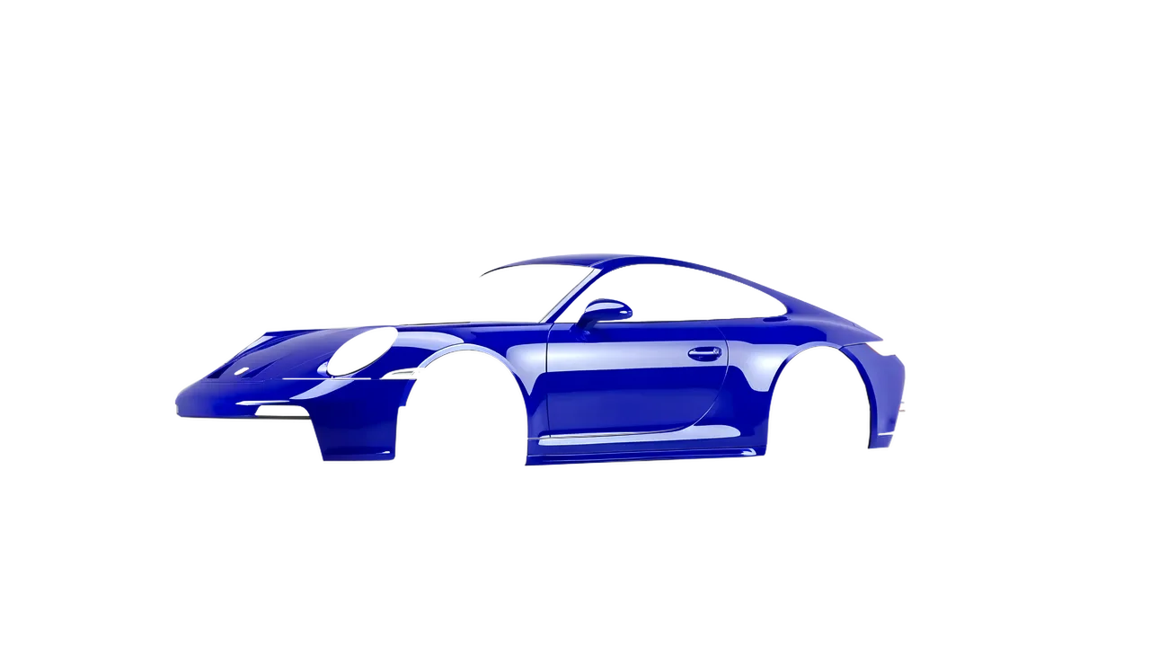 Porsche 911 GT3 Touring 2024 wrapped in High Gloss Blue Raspberry (3M HG378), front three-quarter view
