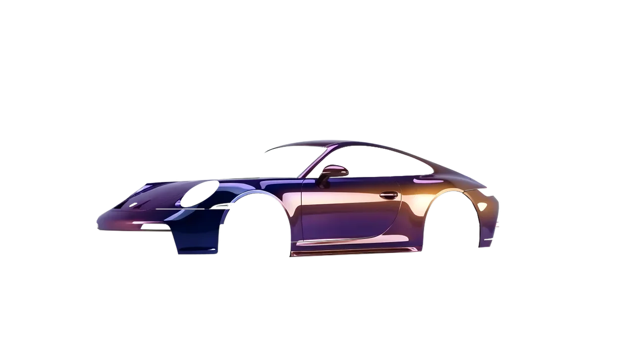 Porsche 911 GT3 Touring 2024 wrapped in High Gloss Flip Deep Space (3M HGP278), front three-quarter view