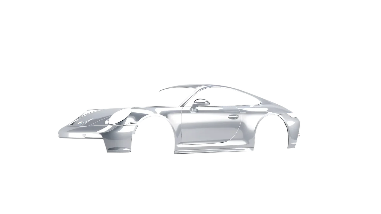 Porsche 911 GT3 Touring 2024 wrapped in High Gloss White Aluminum (3M HG120), front three-quarter view