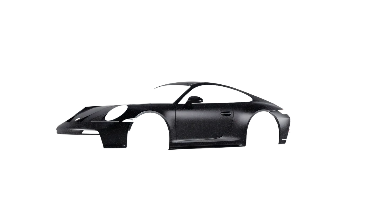 Porsche 911 GT3 Touring 2024 wrapped in Black Matt (KPMF K89021), front three-quarter view