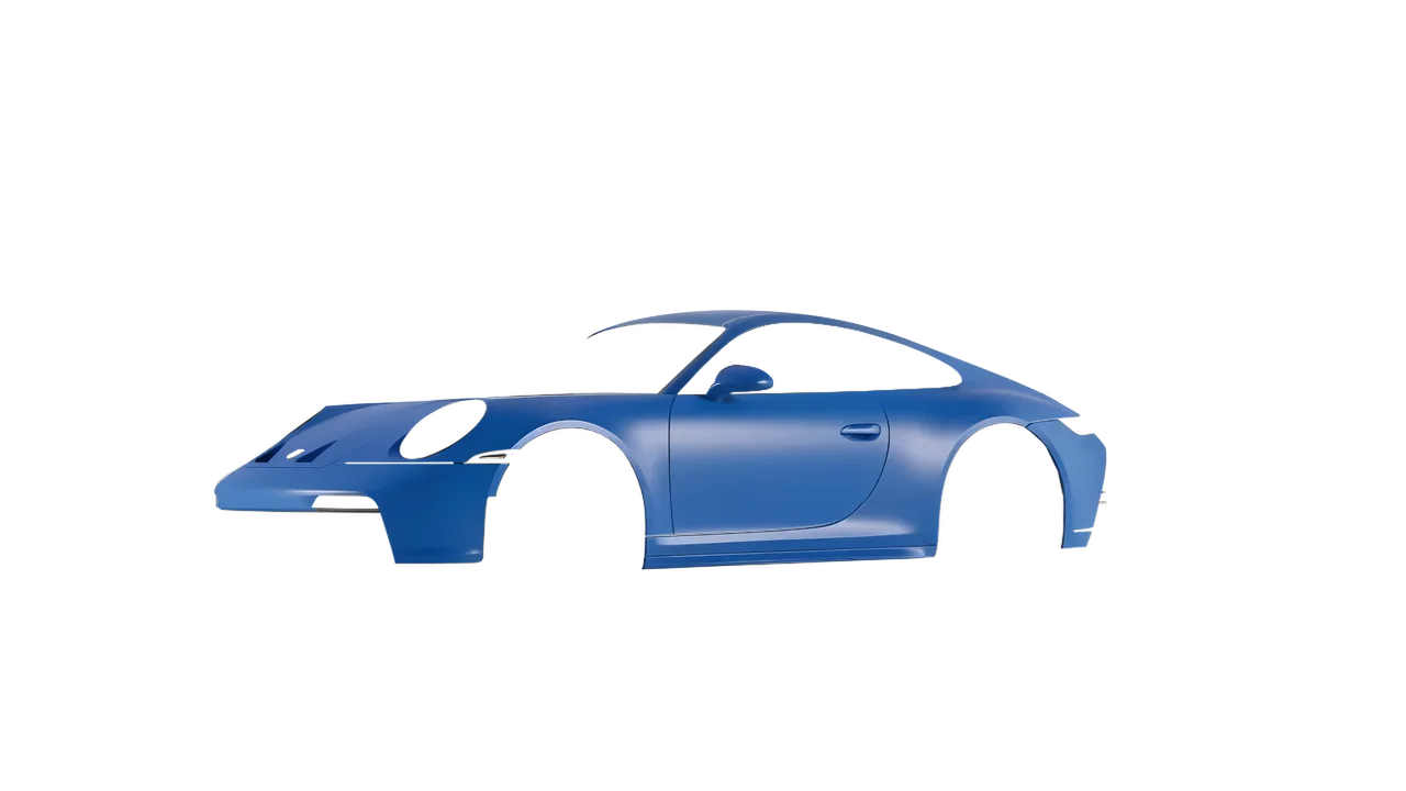 Porsche 911 GT3 Touring 2024 wrapped in Fjord Blue Matt (ORACAL 970RA-547M), front three-quarter view