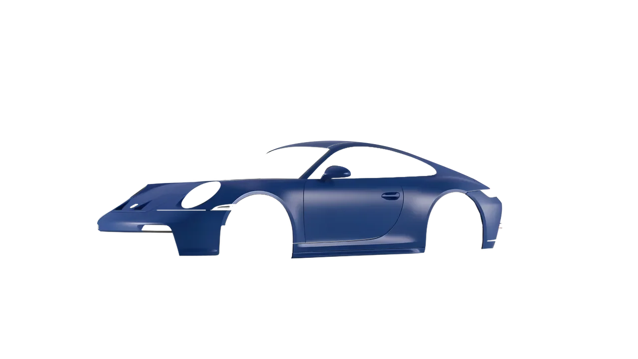 Porsche 911 GT3 Touring 2024 wrapped in Indigo Blue Matt (ORACAL 970RA-544M), front three-quarter view