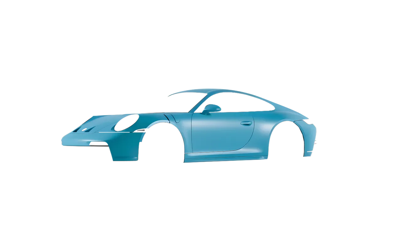 Porsche 911 GT3 Touring 2024 wrapped in Lagoon Matt (ORACAL 970RA-553M), front three-quarter view