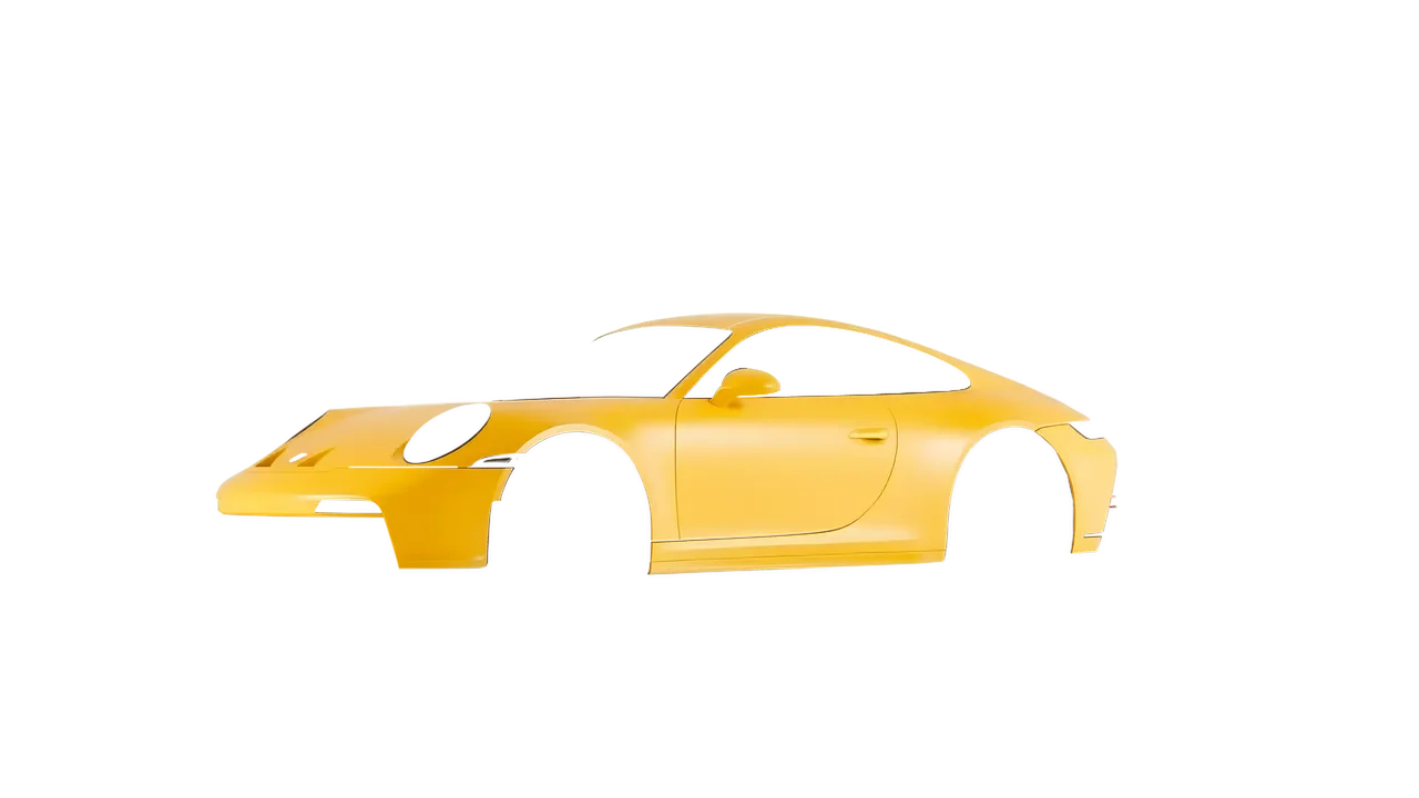 Porsche 911 GT3 Touring 2024 wrapped in Maize Yellow Matt (ORACAL 970RA-209M), front three-quarter view