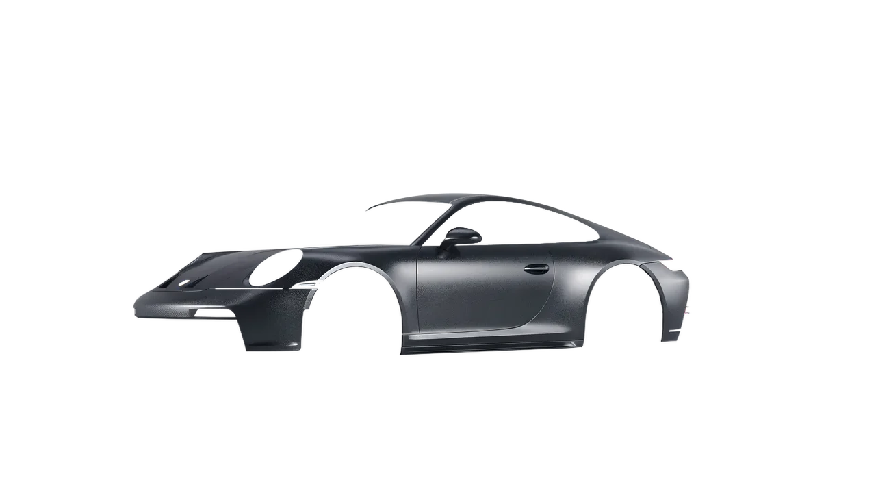 Porsche 911 GT3 Touring 2024 wrapped in Matt Anthracite (KPMF K75320), front three-quarter view