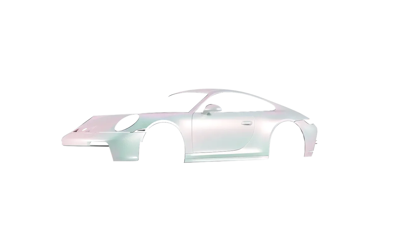 Porsche 911 GT3 Touring 2024 wrapped in Matt Aurora Pearl (KPMF K75552), front three-quarter view