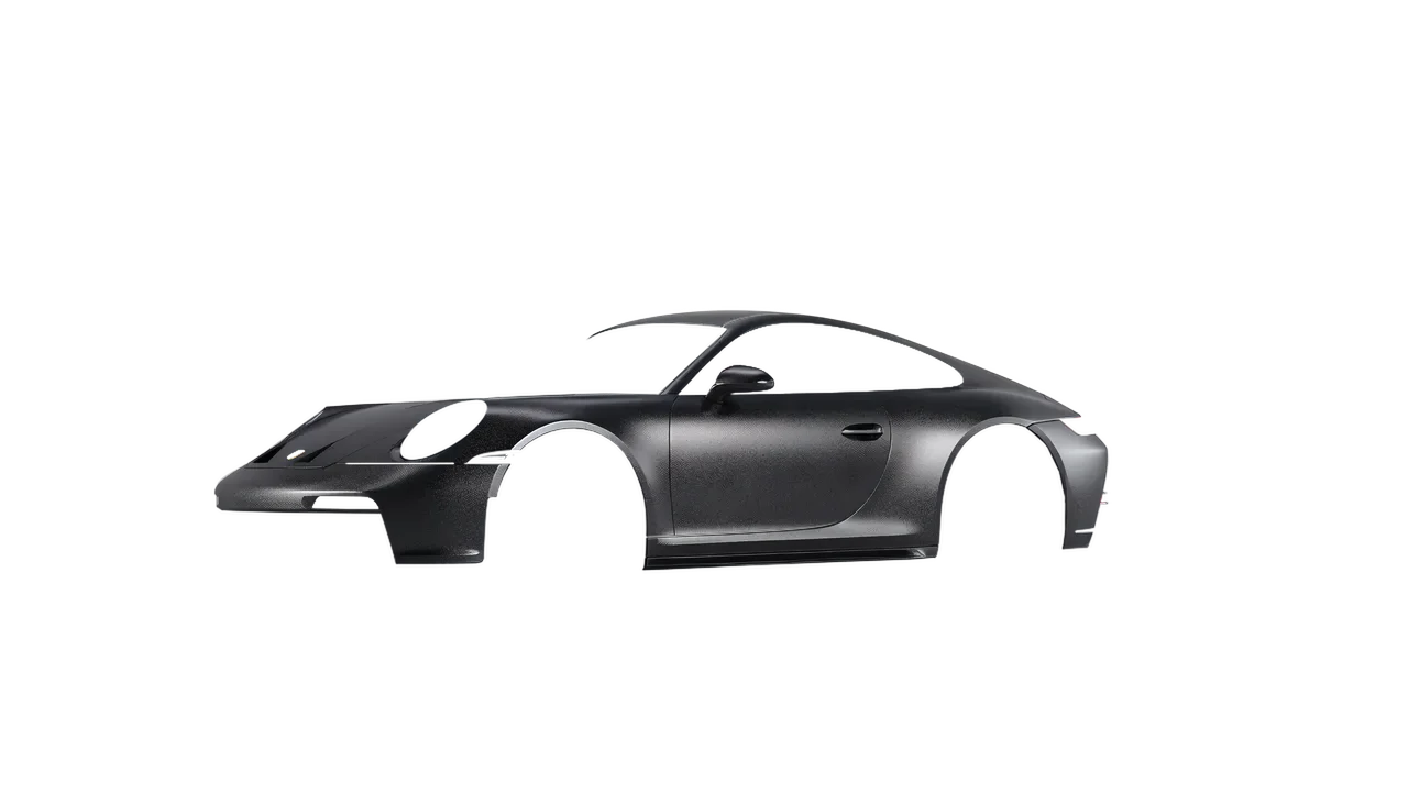 Porsche 911 GT3 Touring 2024 wrapped in Charcoal Matt (ORACAL 970RA-937M), front three-quarter view