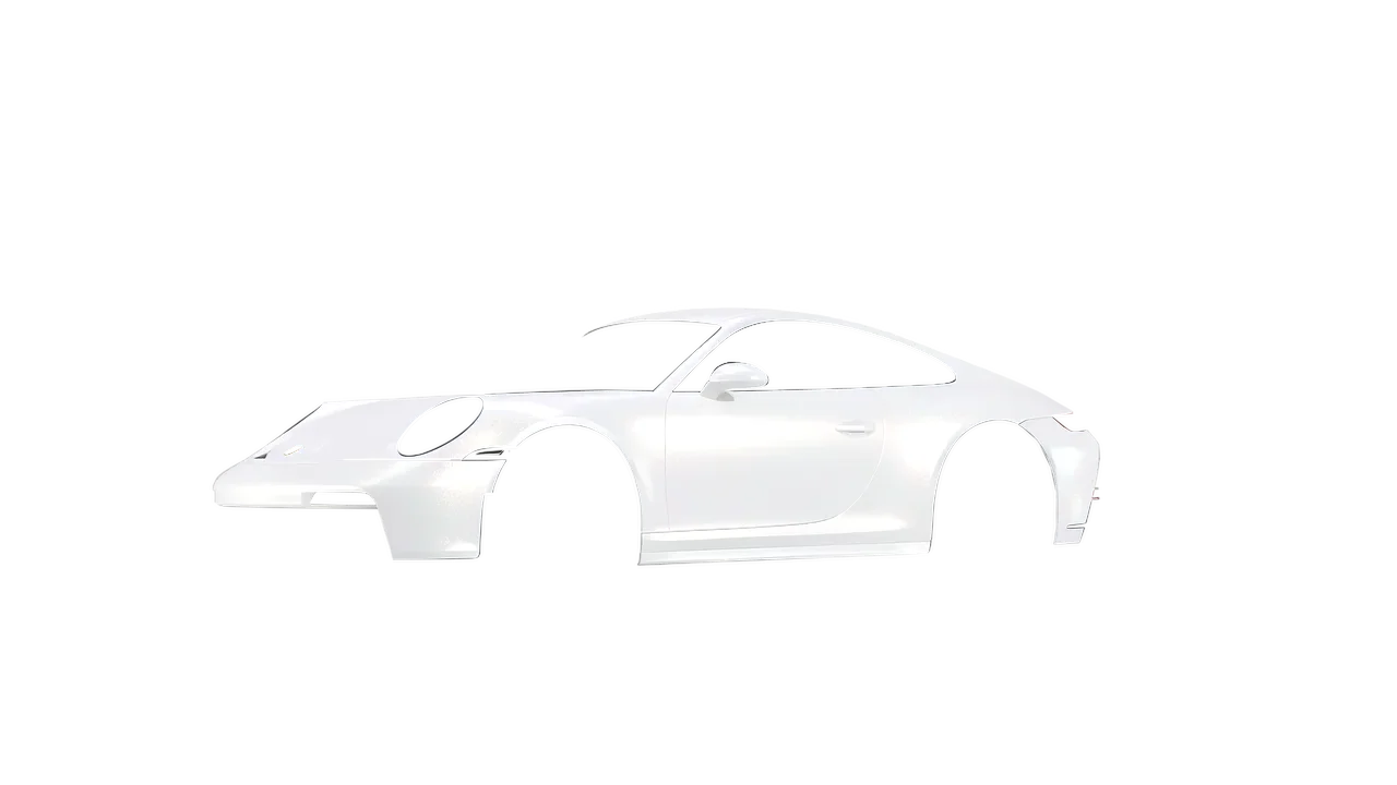 Porsche 911 GT3 Touring 2024 wrapped in Matt Crystalline White (KPMF K75540), front three-quarter view