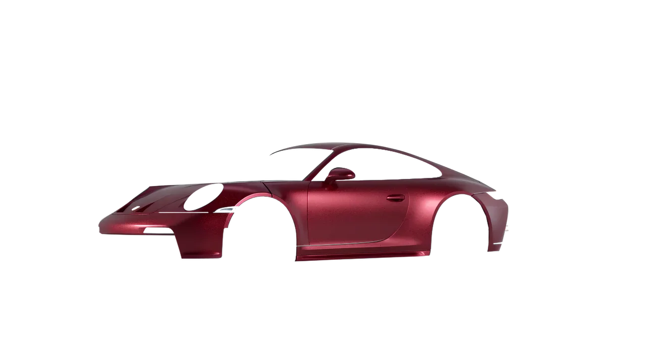 Porsche 911 GT3 Touring 2024 wrapped in Dark Red Matt (ORACAL 970RA-368M), front three-quarter view