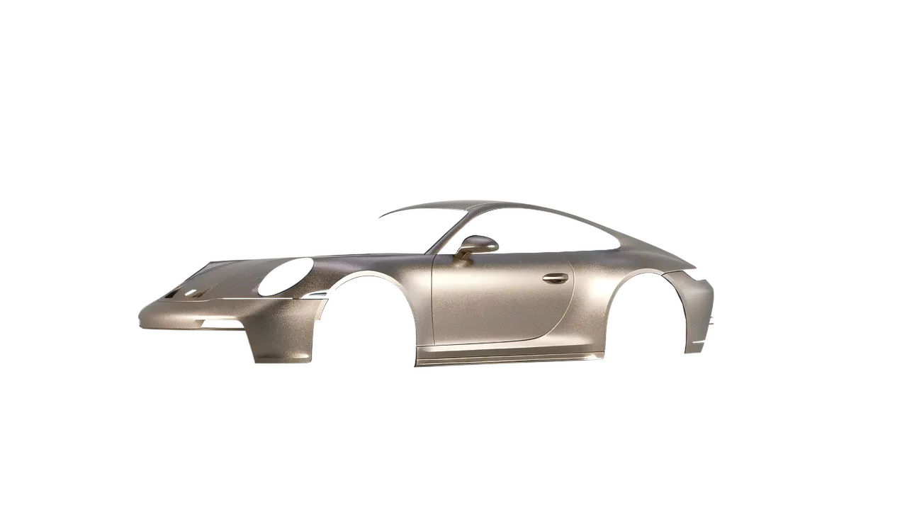 Porsche 911 GT3 Touring 2024 wrapped in Matt Dune Metallic (KPMF K75516), front three-quarter view