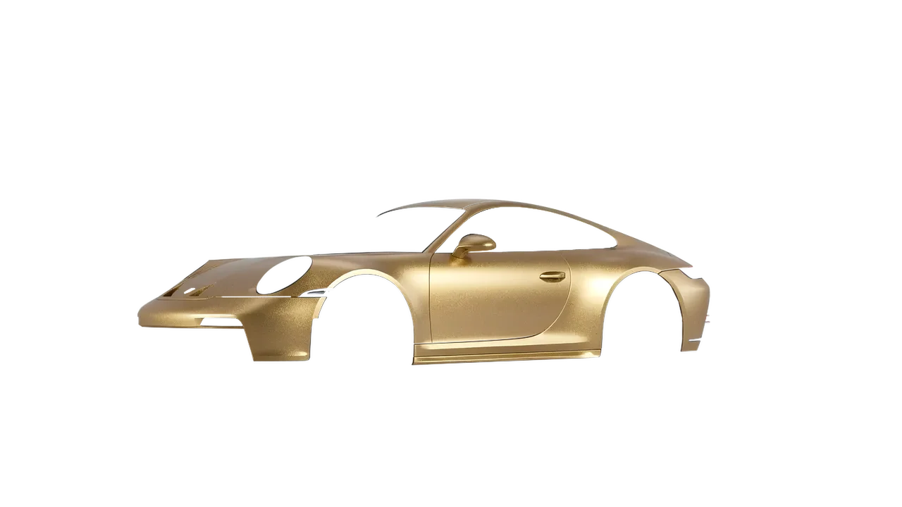 Porsche 911 GT3 Touring 2024 wrapped in Matt Gold Eclipse (KPMF K75581), front three-quarter view