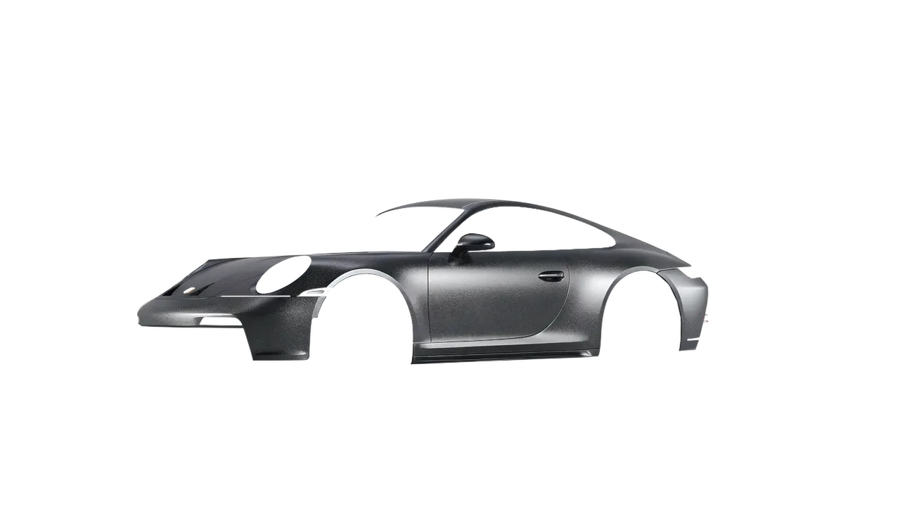 Porsche 911 GT3 Touring 2024 wrapped in Graphite Matt (ORACAL 970RA-932M), front three-quarter view
