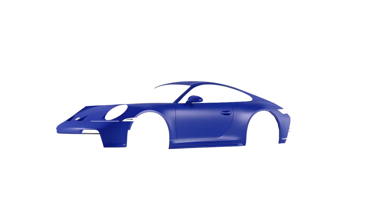 Porsche 911 GT3 Touring 2024 wrapped in Matt Iced Blue Titanium (KPMF K75505), front three-quarter view