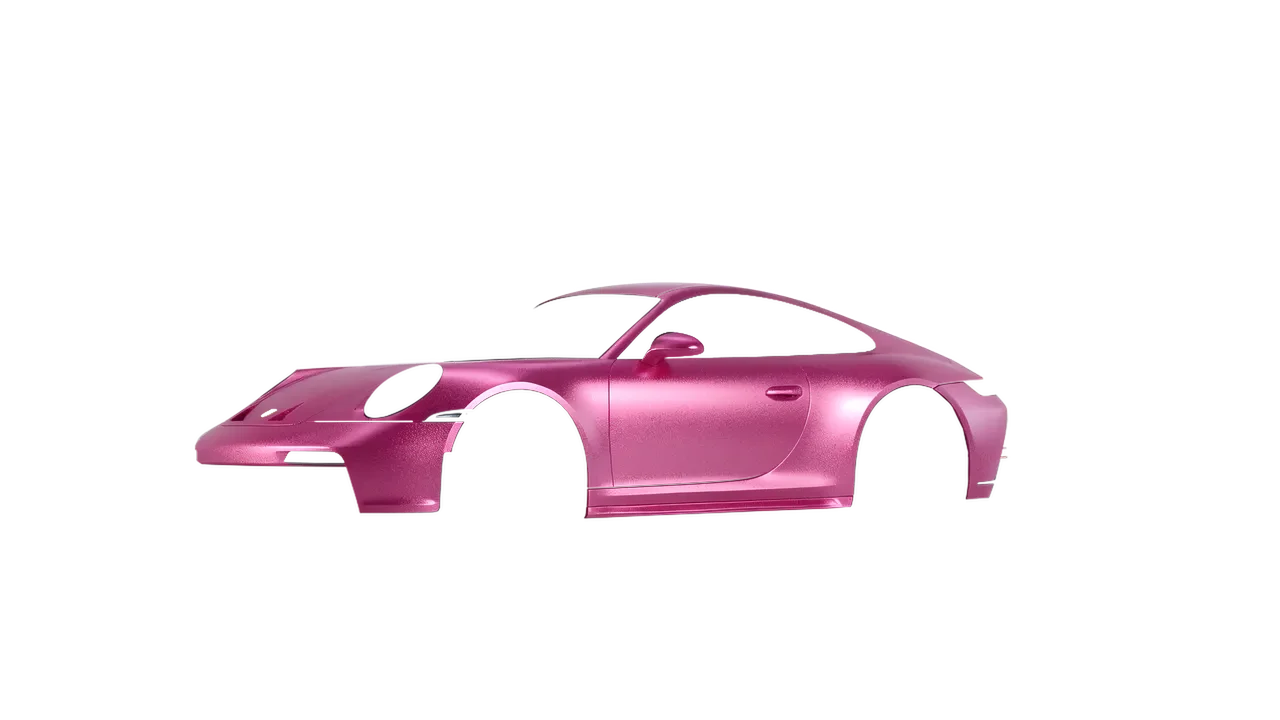 Porsche 911 GT3 Touring 2024 wrapped in Matt Iced Pink Titanium (KPMF K75504), front three-quarter view