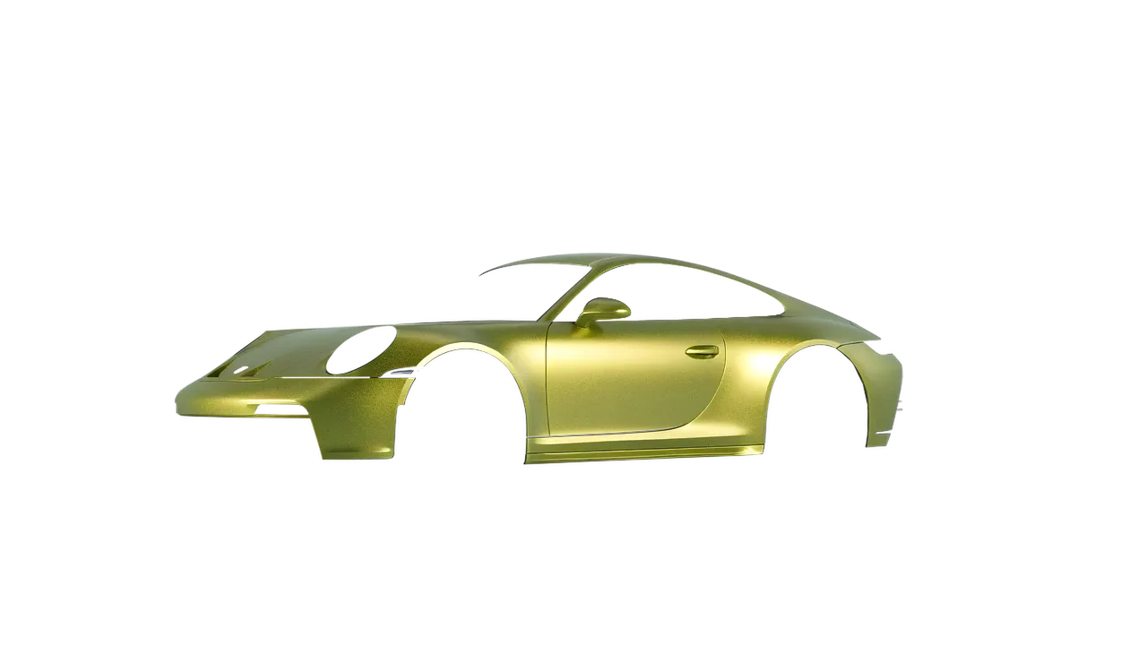 Porsche 911 GT3 Touring 2024 wrapped in Matt Iced Yellow Titanium (KPMF K75534), front three-quarter view