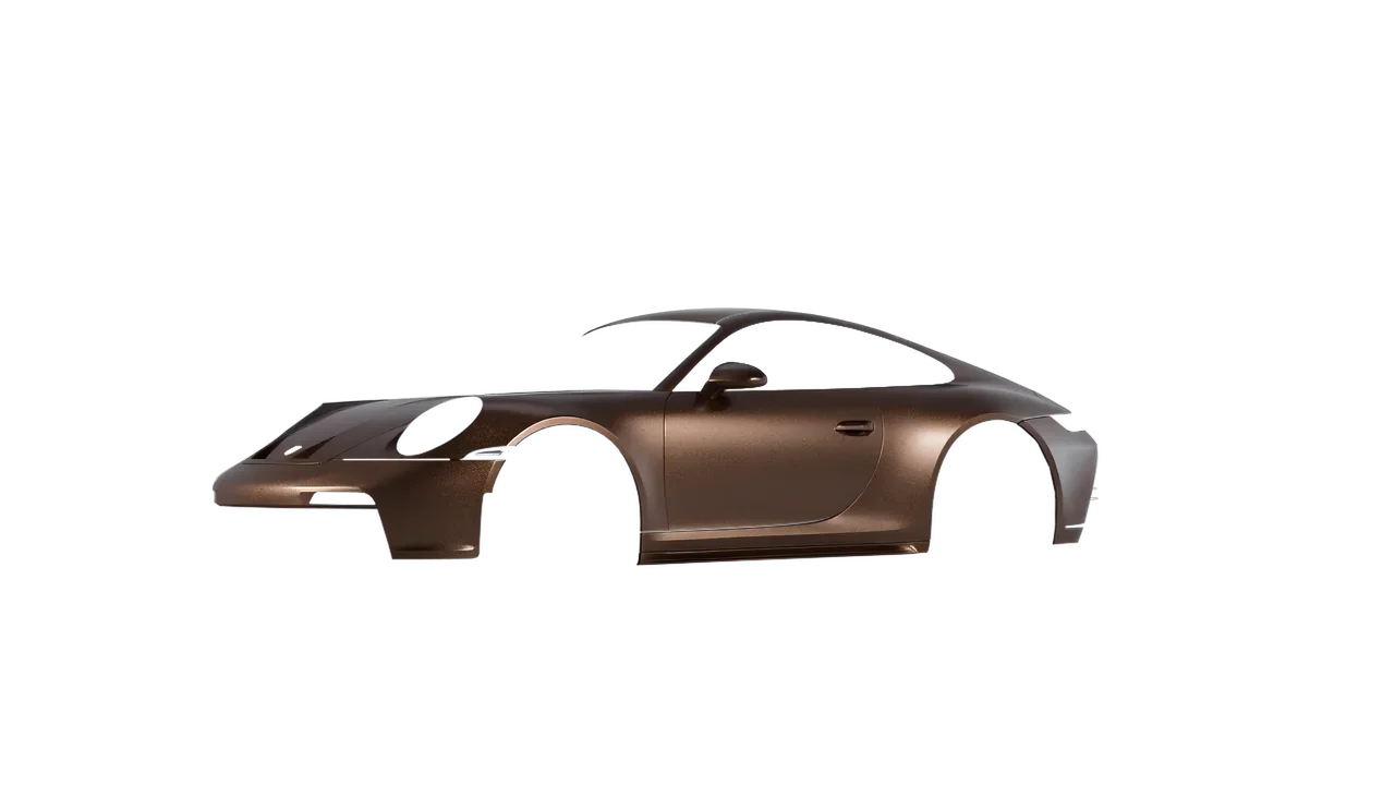 Porsche 911 GT3 Touring 2024 wrapped in Matt Java Brown (KPMF K75543), front three-quarter view