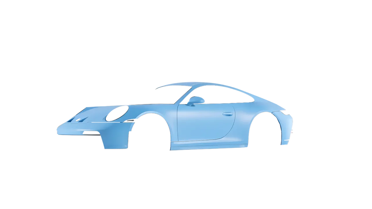 Porsche 911 GT3 Touring 2024 wrapped in Matt Palladian Blue (KPMF K75517), front three-quarter view