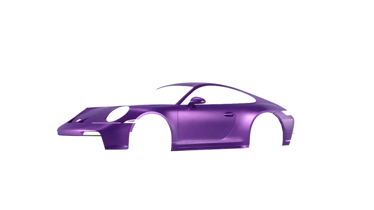 Porsche 911 GT3 Touring 2024 wrapped in Violet Matt (ORACAL 970RA-406M), front three-quarter view