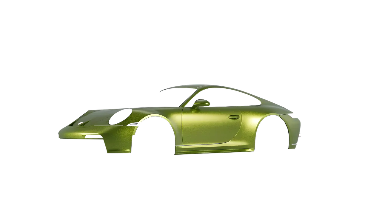 Porsche 911 GT3 Touring 2024 wrapped in Matt Viper Green (KPMF K75542), front three-quarter view