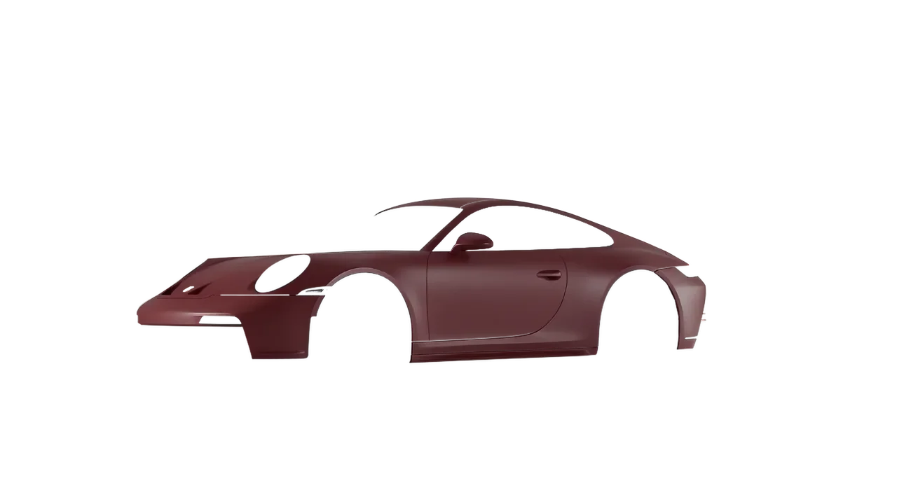 Porsche 911 GT3 Touring 2024 wrapped in Absolute Matt Mythos Red (KPMF K75801), front three-quarter view