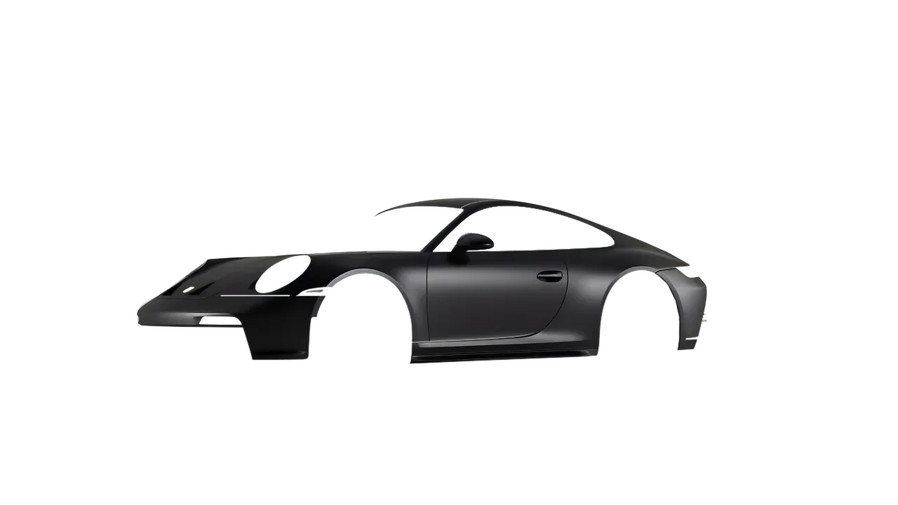 Porsche 911 GT3 Touring 2024 wrapped in Absolute Matt Perfect Black (KPMF K75810), front three-quarter view