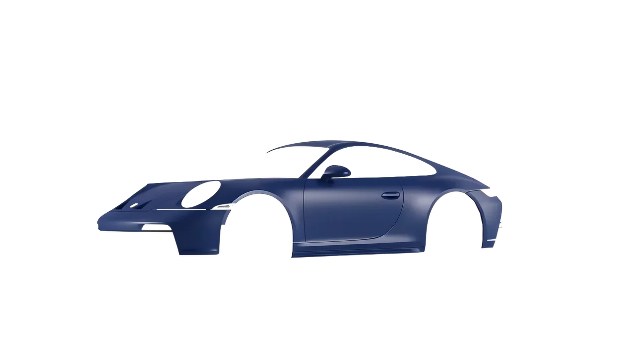 Porsche 911 GT3 Touring 2024 wrapped in Absolute Matt Quantum Blue (KPMF K75802), front three-quarter view
