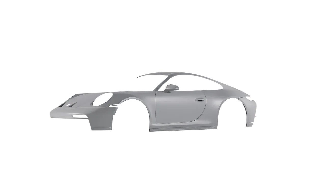 Porsche 911 GT3 Touring 2024 wrapped in Telegrey Matt (ORACAL 970RA-076M), front three-quarter view