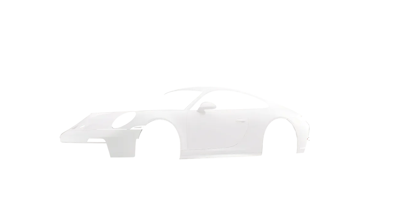 Porsche 911 GT3 Touring 2024 wrapped in White Matt (ORACAL 970RA-010M), front three-quarter view