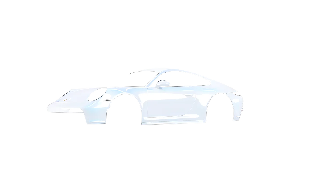 Porsche 911 GT3 Touring 2024 wrapped in Blue White Pearlescent Gloss (KPMF K75484), front three-quarter view
