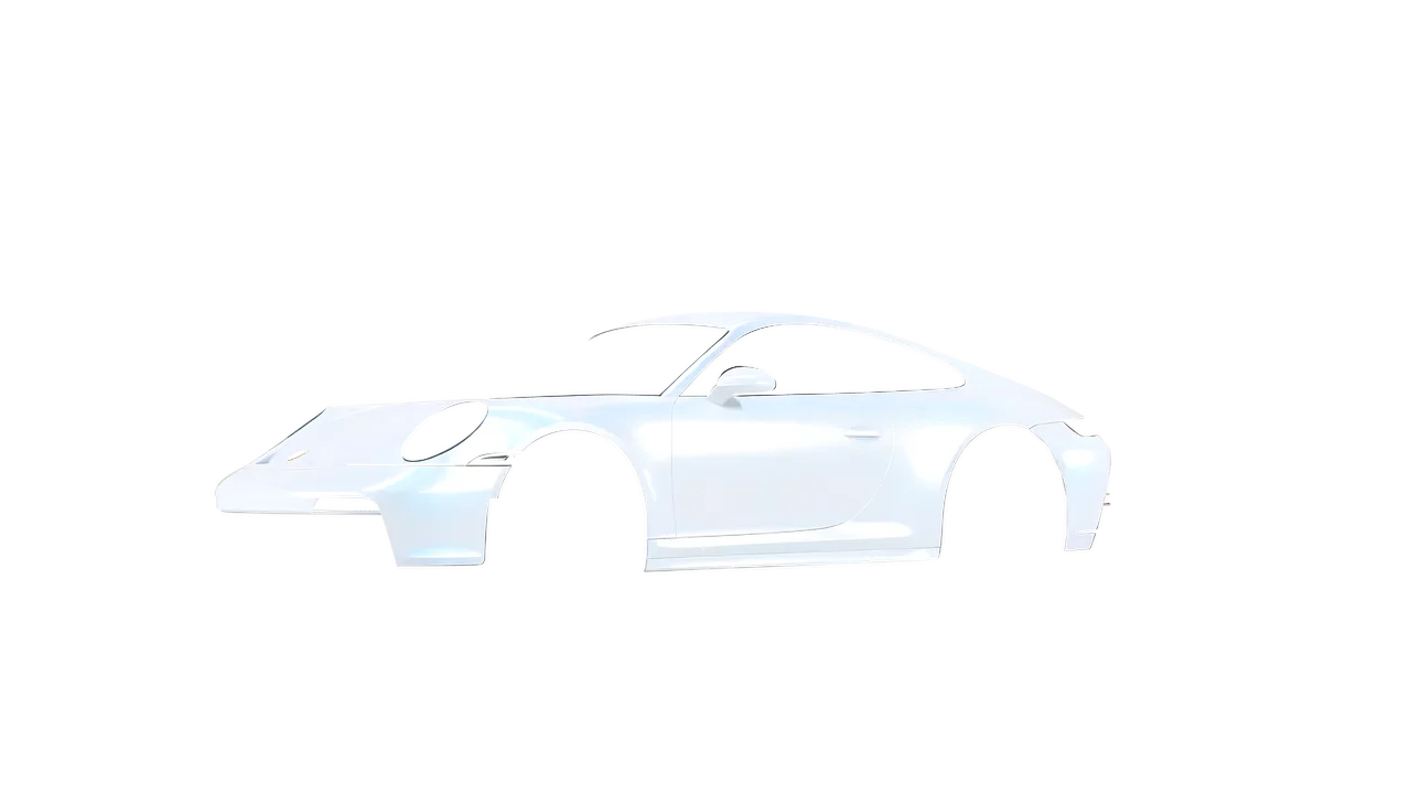 Porsche 911 GT3 Touring 2024 wrapped in Matt Blue White Pearlescent (KPMF K75584), front three-quarter view
