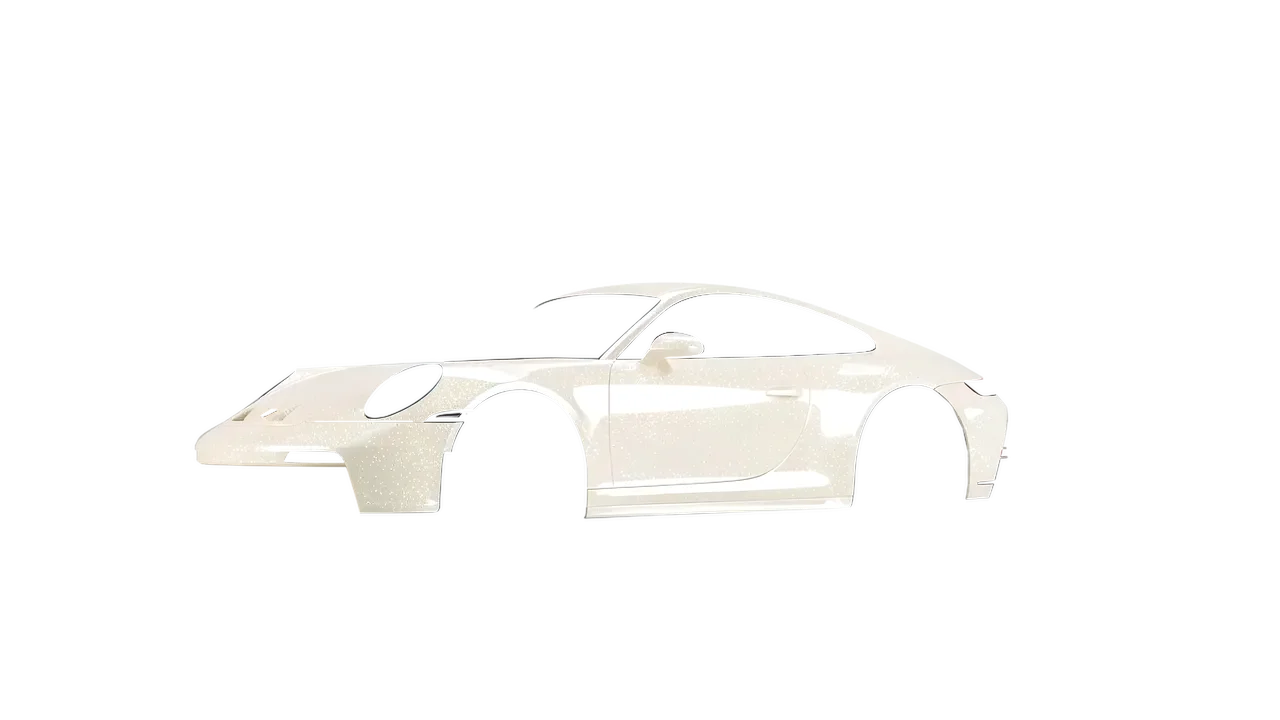 Porsche 911 GT3 Touring 2024 wrapped in Nacre Gloss (ORACAL 970RA-946G), front three-quarter view