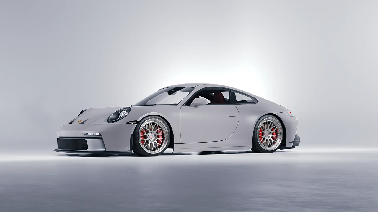 Porsche 911 GT3 Touring 2024 on HRE Performance Wheels 300 forged wheels, front three-quarter view