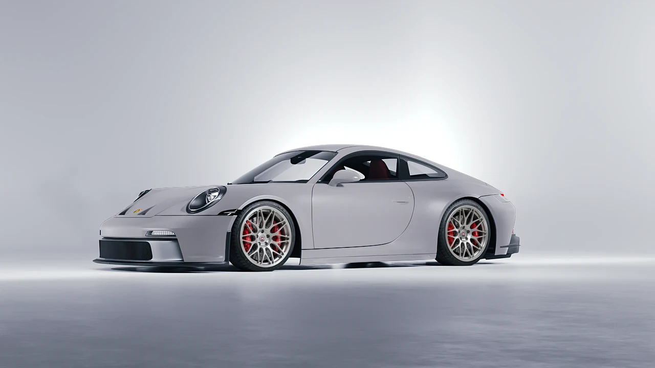 Porsche 911 GT3 Touring 2024 on HRE Performance Wheels 300M forged wheels, front three-quarter view