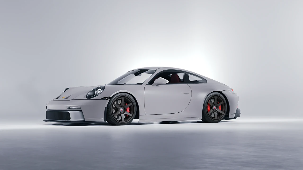 Porsche 911 GT3 Touring 2024 on HRE Performance Wheels 306-GT forged wheels, front three-quarter view