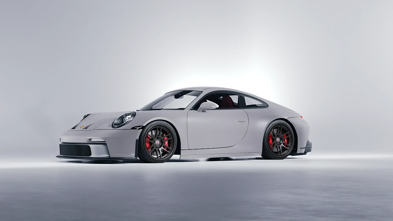 Porsche 911 GT3 Touring 2024 on HRE Performance Wheels 312-GT forged wheels, front three-quarter view