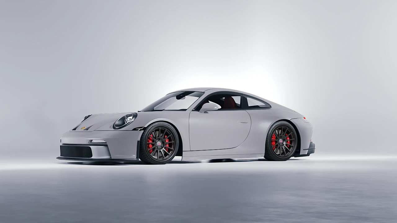 Porsche 911 GT3 Touring 2024 on HRE Performance Wheels 313-GT forged wheels, front three-quarter view