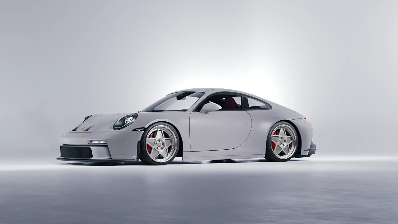 Porsche 911 GT3 Touring 2024 on HRE Performance Wheels 505 forged wheels, front three-quarter view