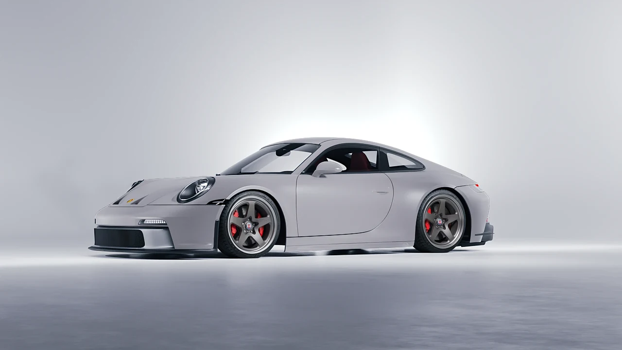 Porsche 911 GT3 Touring 2024 on HRE Performance Wheels 527 forged wheels, front three-quarter view