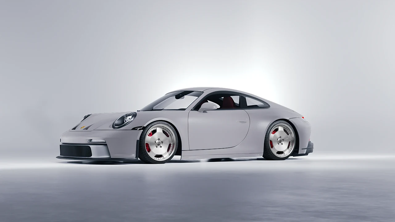 Porsche 911 GT3 Touring 2024 on HRE Performance Wheels 544 forged wheels, front three-quarter view
