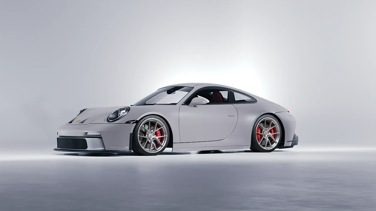 Porsche 911 GT3 Touring 2024 on HRE Performance Wheels P101 forged wheels, front three-quarter view
