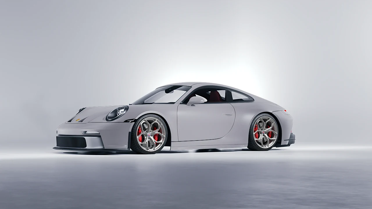 Porsche 911 GT3 Touring 2024 on HRE Performance Wheels P111SC forged wheels, front three-quarter view