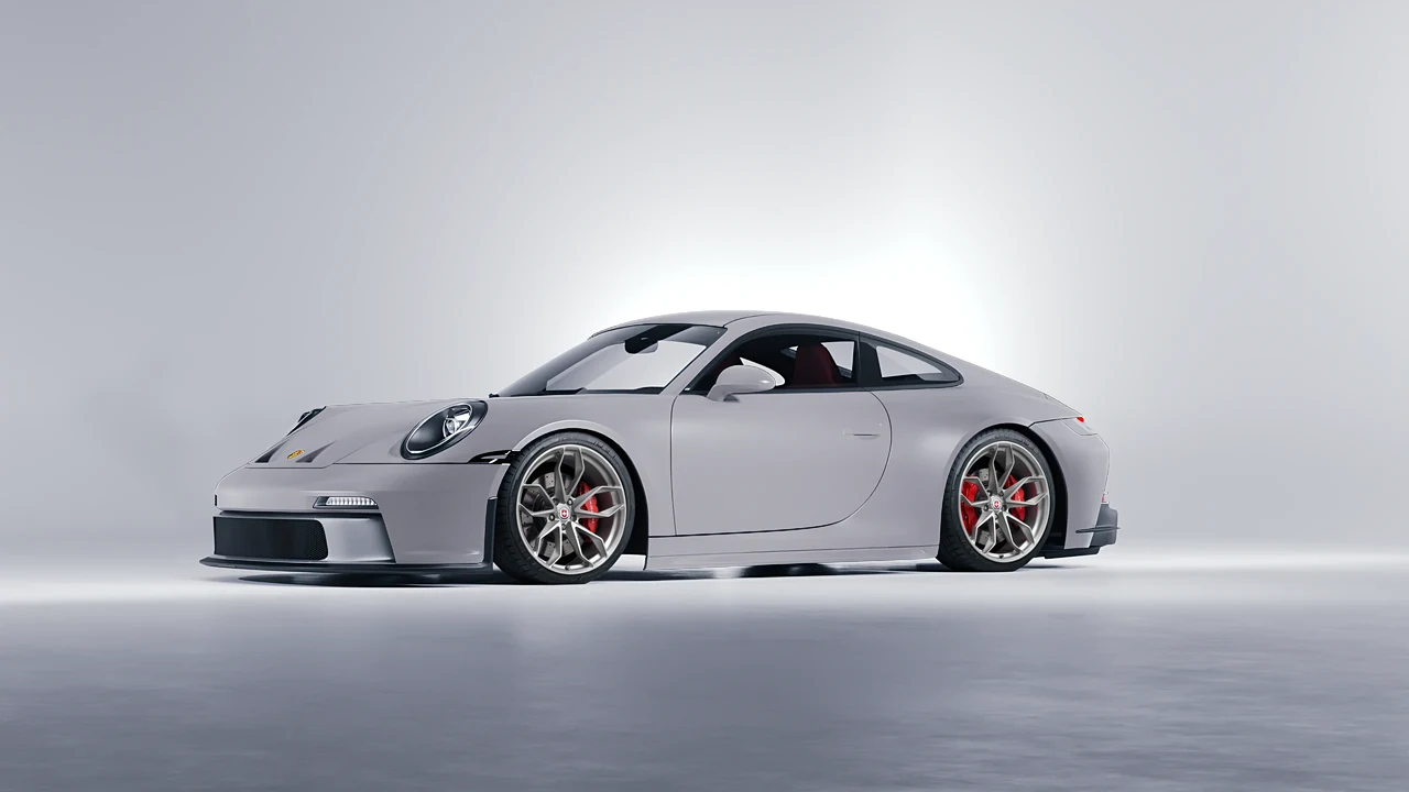 Porsche 911 GT3 Touring 2024 on HRE Performance Wheels P201 forged wheels, front three-quarter view