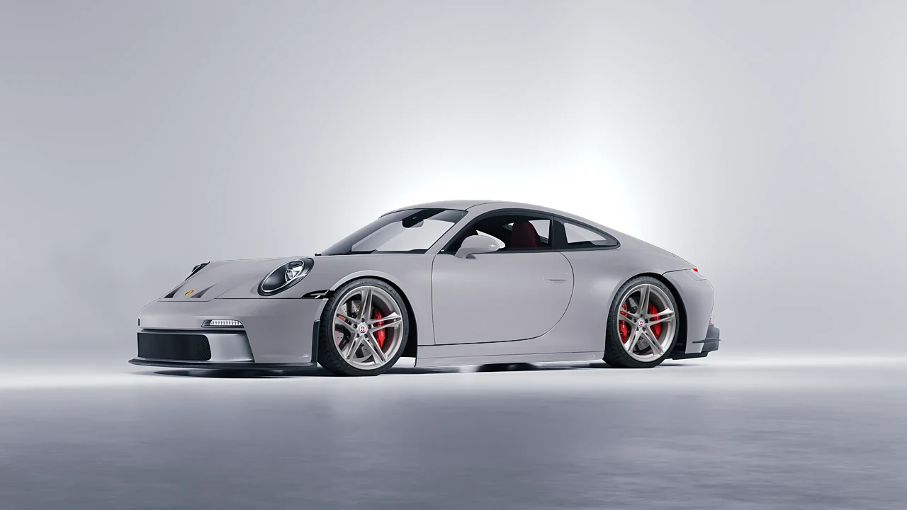 Porsche 911 GT3 Touring 2024 on HRE Performance Wheels P207 forged wheels, front three-quarter view
