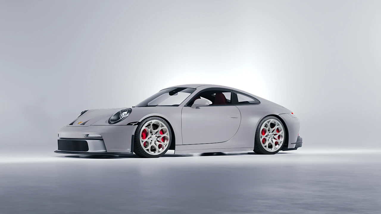 Porsche 911 GT3 Touring 2024 on RDB LA Revolver forged wheels, front three-quarter view