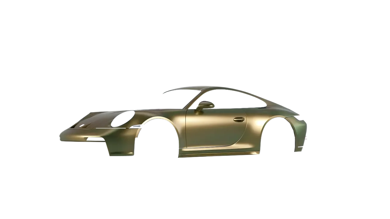 Porsche 911 GT3 Touring 2024 wrapped in Satin Flip Golden Aurora (3M SP264), front three-quarter view